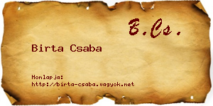 Birta Csaba névjegykártya